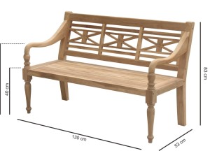 Teakhouten stationsbank 150cm breed