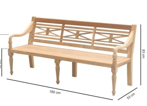 Teakhouten stationsbank 150cm breed