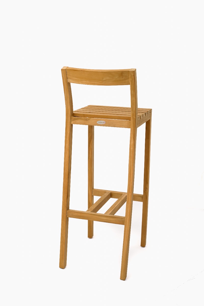 Barista Barkruk Teakhout – Met Rugleuning | 40×40 cm | 91 cm