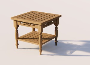 Batavia Teakhouten Koffietafel met Legplank – 50×50 cm - Teakea