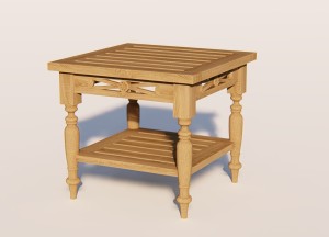 Batavia Teakhouten Bijzettafel met Legplank – 60×60 cm – Coffee Table