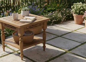 Batavia Teakhouten Bijzettafel met Legplank – 60×60 cm – Coffee Table