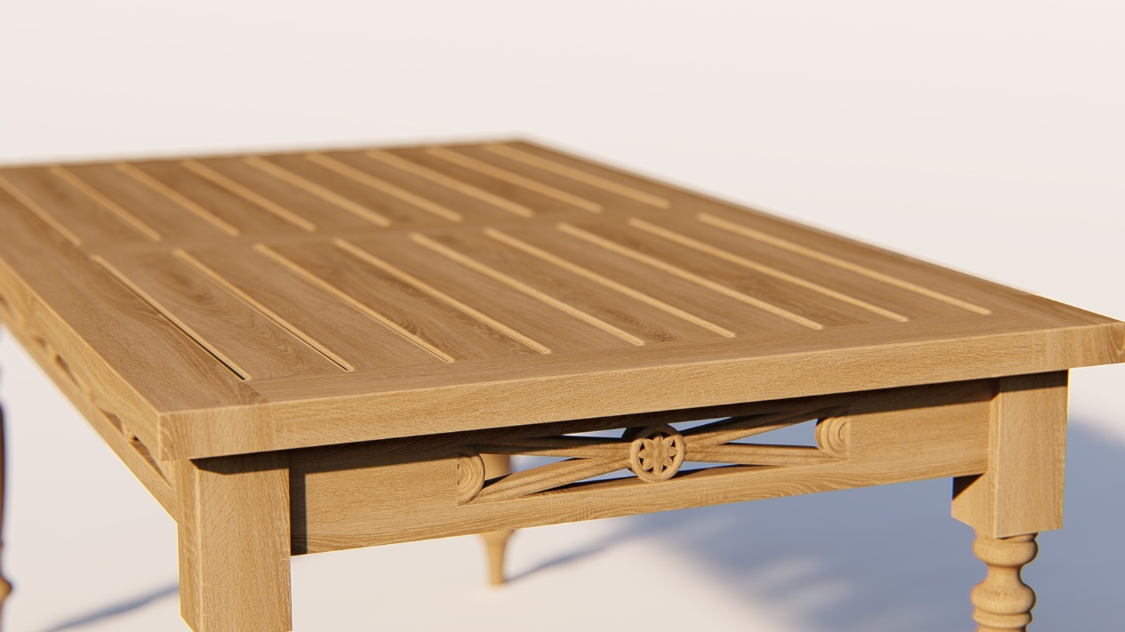 Batavia Teakhouten Salontafel – 100×50 cm – Klassiek Tuinmeubel