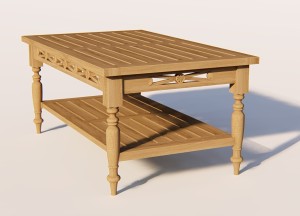 Batavia Teakhouten Salontafel met Legplank – 100×50 cm – Klassiek Tuinmeubel - Teakea