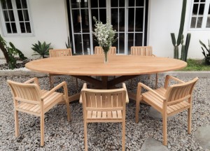 Teakea Ovale Teakhouten Tuintafel 260x110 – Luxe &amp;amp; Duurzaam Buiten Eten - Teakea