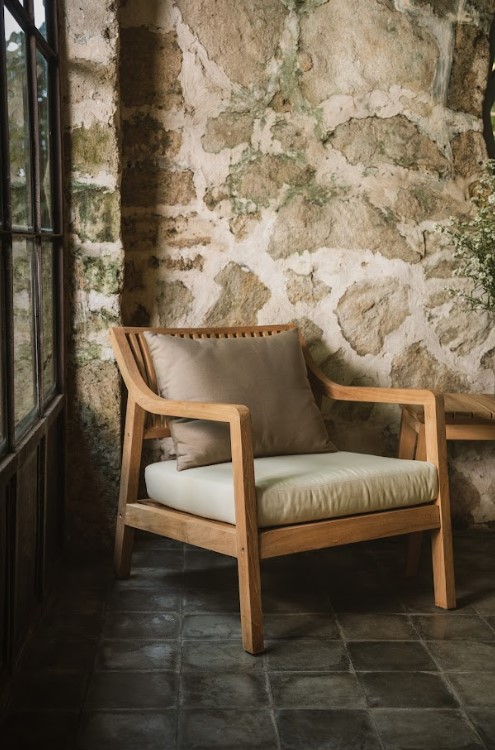 Kalina Teakhouten Loungestoel – Naturel – Duurzaam &amp; Comfortabel