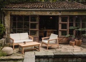 Teak Tuinset Nadia – Fauteuil, 2-Zits Bank &amp;amp; Salontafel - Teakea