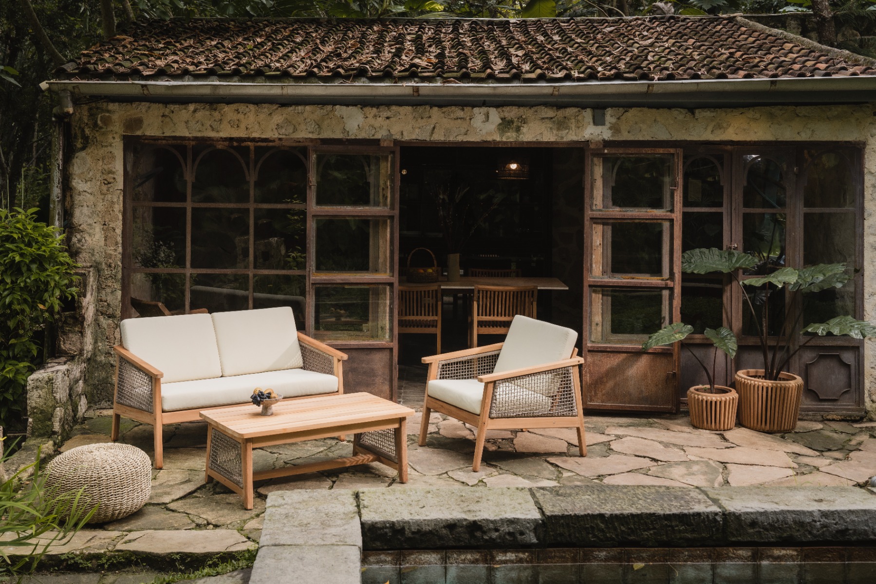 Teak Tuinset Nadia – Fauteuil, 2-Zits Bank &amp; Salontafel