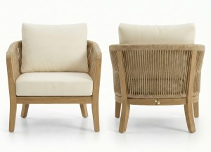 Teakea Nusa 4-Delige Loungeset – Bank, 2 Stoelen &amp; Tafel – FSC® Teak &amp; Rope