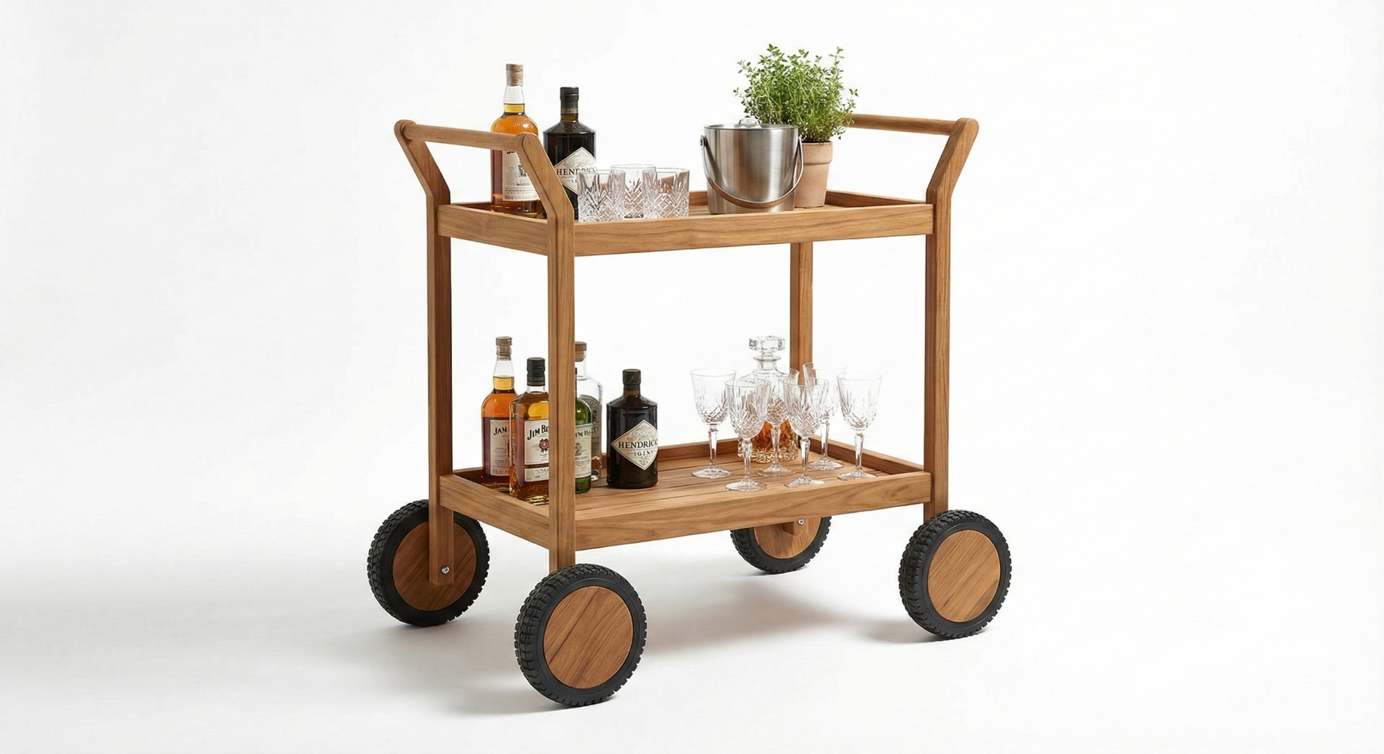 Teakea Nomad™ Outdoor Trolley | Slim FSC® Teak Design