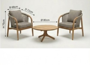 Cocoon Teak Tuinset | Rope Greige &amp;amp; Organisch Design | Trend 2026 - Teakea