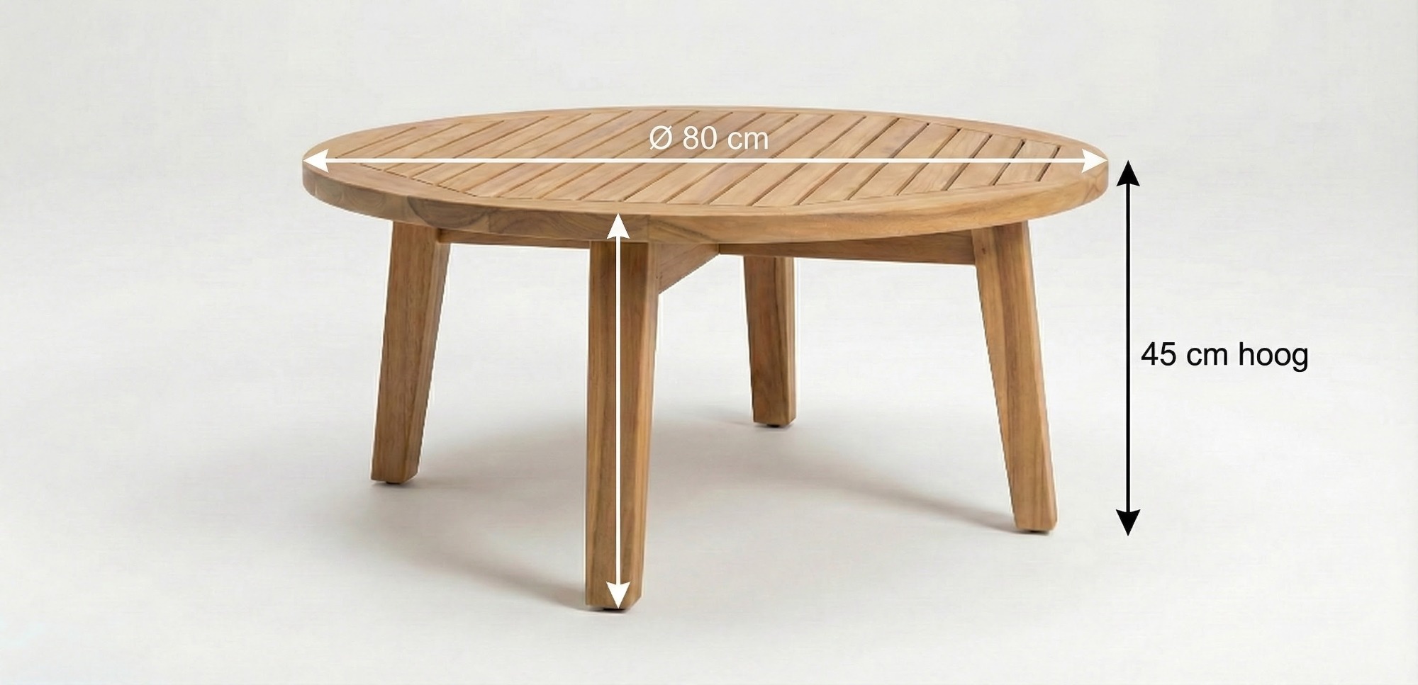 Teak tuin salontafel rond 80 cm | Teakea