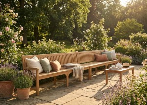 XXL Teak Tuinbank 500cm – Robuust &amp; Modulair Design | Teakea.nl