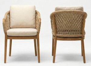 St. Tropez Teak Tuinstoel | Olefin Rope &amp;amp; All-Weather Dry Foam Kussens - Teakea