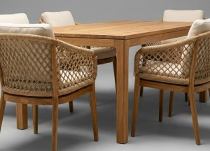 St. Tropez Teak Tuinstoel | Olefin Rope &amp; All-Weather Dry Foam Kussens