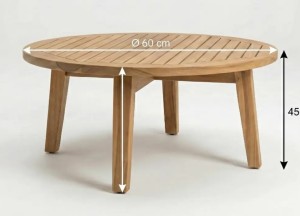Ronde Teak Tuin Salontafel Ø 60 cm | Massief FSC Teakhout - Teakea