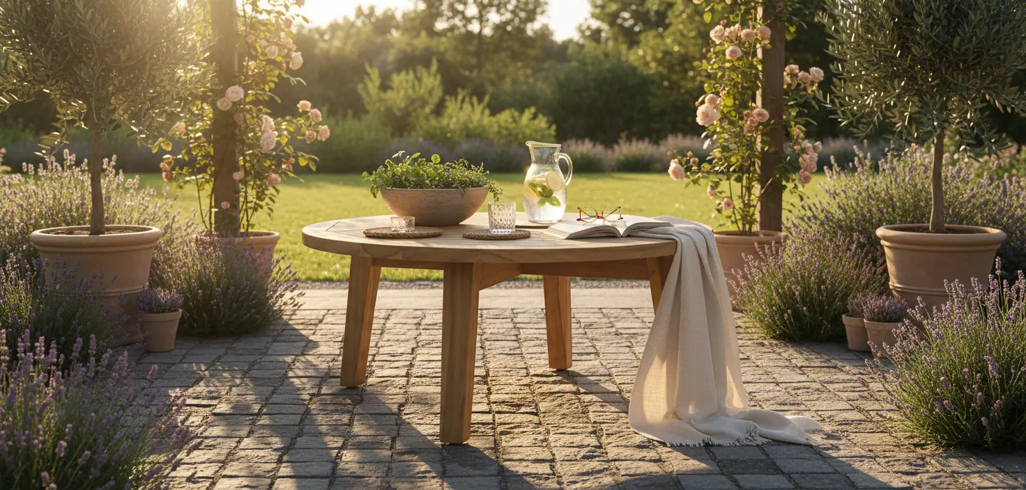 Ronde Teak Tuin Salontafel Ø 70 cm | Massief FSC Teakhout