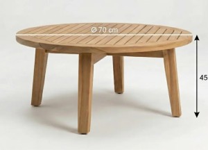 Ronde Teak Tuin Salontafel Ø 70 cm | Massief FSC Teakhout