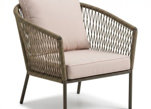 Olea Loungefauteuil Olijfgroen | Touw &amp;amp; Aluminium | Teakea - Teakea
