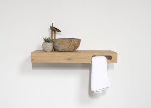 Wastafel Athene Messing | Stijlvol Design met Handdoekuitsparing | Complete Set - Teakea badmeubelen