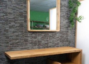 Eiken boomstam Blad |  U-profiel 4.5 dik | 140x45x50 | smoke5 - 