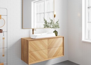 Oaked | Zwevend Massief Eikenhouten Badmeubel - Diverse Maten en Kleuren - 