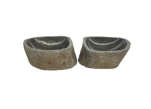 Natuurstenen Waskommen Set van 2 | DEVI-717 - Stijlvolle Duurzaamheid - 36x34x15 cm - 