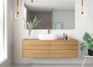 Freya Zwevend Badmeubel - Luxe en Duurzaam Massief Eikenhout - 