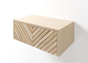 Victoria Zwevend Badmeubel | Massief Eiken &amp; V-Motief | Teakea - 