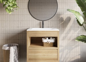 Badmeubel Noye | Eiken Badmeubel Met INK Aspekt Wastafel - 