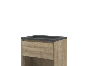 Wastafel hardsteen | Onderkast 1 lade met open schap | 60x46x52 - 