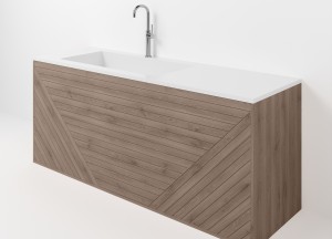 Shapes | Eiken Badmeubel met Ink Faktor Wastafel | Stijlvol Design - 