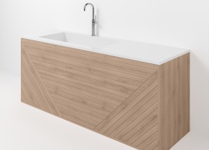 Shapes | Eiken Badmeubel met Ink Faktor Wastafel | Stijlvol Design - 