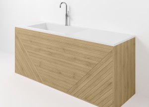 Shapes | Eiken Badmeubel met Ink Faktor Wastafel | Stijlvol Design - 