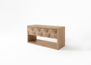 Eikenhouten Badmeubel Esscher met Esscher Patroon - Maatwerk en Uniek Design - 