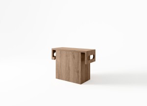 Fonteinmeubel James Zwevend Massief Eiken - Compact Toiletkastje 50x25x60 cm - 
