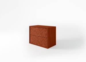 Eikenhouten Badmeubel Waves met Visgraatmotief - Uniek Design en Maatwerk - 