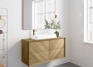 Oaked | Zwevend Massief Eikenhouten Badmeubel - Diverse Maten en Kleuren - 