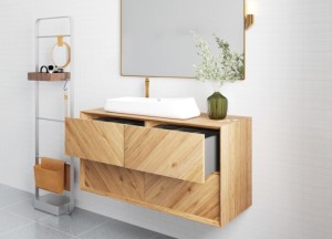 Oaked | Zwevend Massief Eikenhouten Badmeubel - Diverse Maten en Kleuren - 