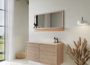 Eikenhouten Badmeubel Leah met Stokmotief - Maatwerk en Stijlvol Design - 
