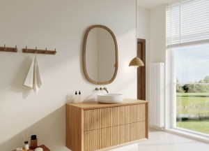Badmeubel Myrte van Massief Eiken met Verticaal Lattenfront - Maatwerk en Modern Design - 
