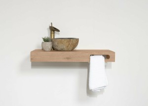 Wastafel Athene Messing | Stijlvol Design met Handdoekuitsparing | Complete Set - Teakea badmeubelen