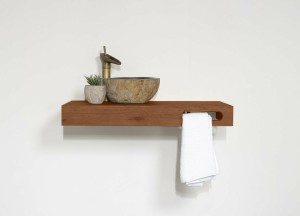 Wastafel Athene Messing | Stijlvol Design met Handdoekuitsparing | Complete Set - Teakea badmeubelen