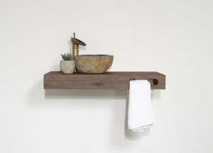 Wastafel Athene Messing | Stijlvol Design met Handdoekuitsparing | Complete Set - Teakea badmeubelen