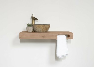 Wastafel Athene Messing | Stijlvol Design met Handdoekuitsparing | Complete Set - Teakea badmeubelen