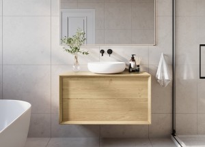 assief Eiken Badmeubel Edge | Zwevend & Verjongd Design | Teakea - Teakea badmeubelen