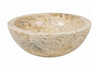 Travertin Waskom Rond Ø 40 cm | Luxe Natuursteen Opbouwkom - Teakea badmeubelen