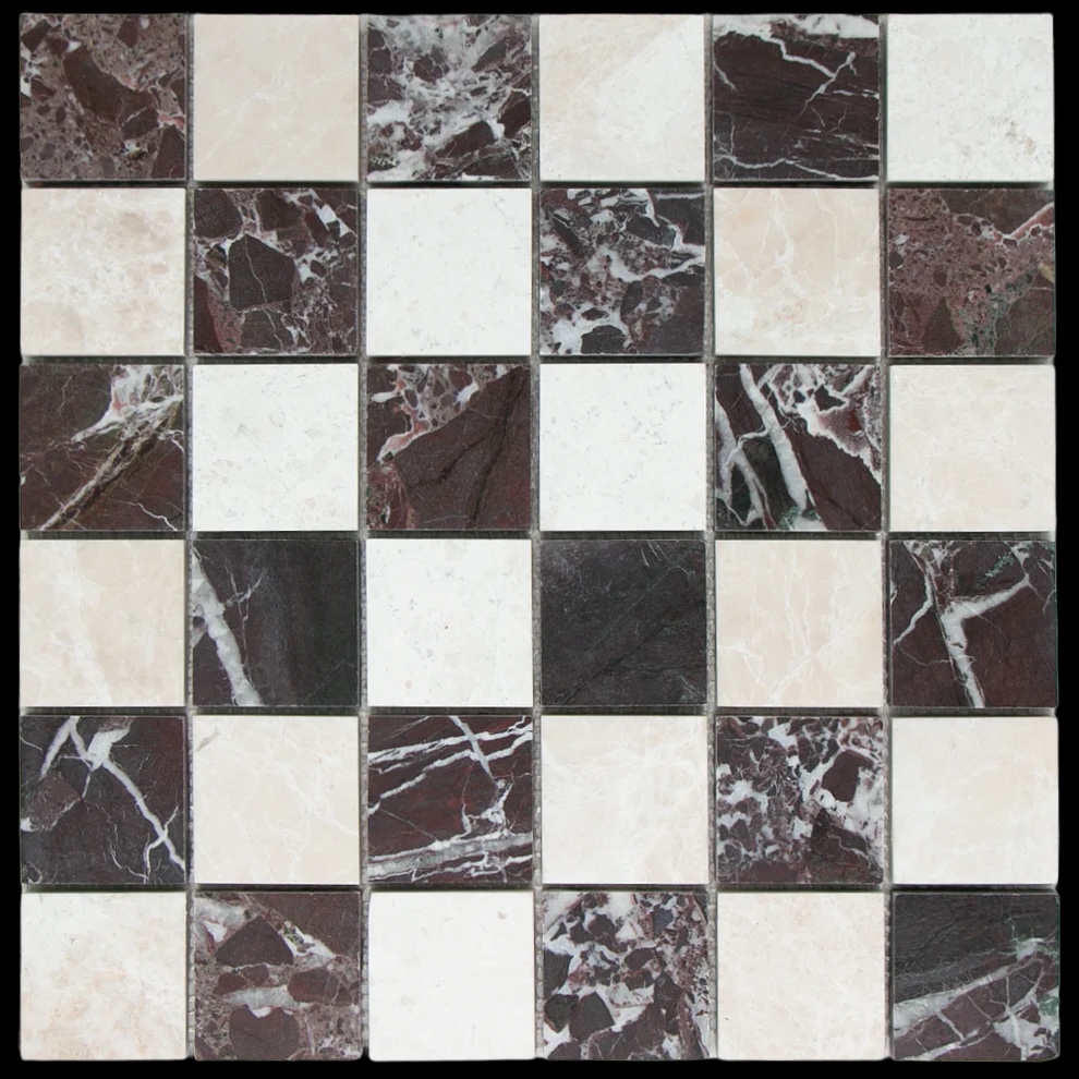 Mosaic Square Bottocino Rosso Levanto | Designtegels