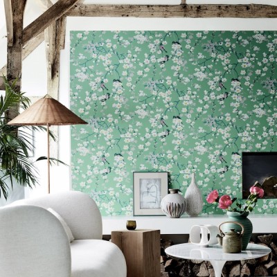 FotoOriginele patronen uit historische panden op de muur. Little Greene behangcollectie