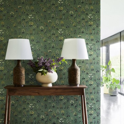 FotoOriginele patronen uit historische panden op de muur. Little Greene behangcollectie